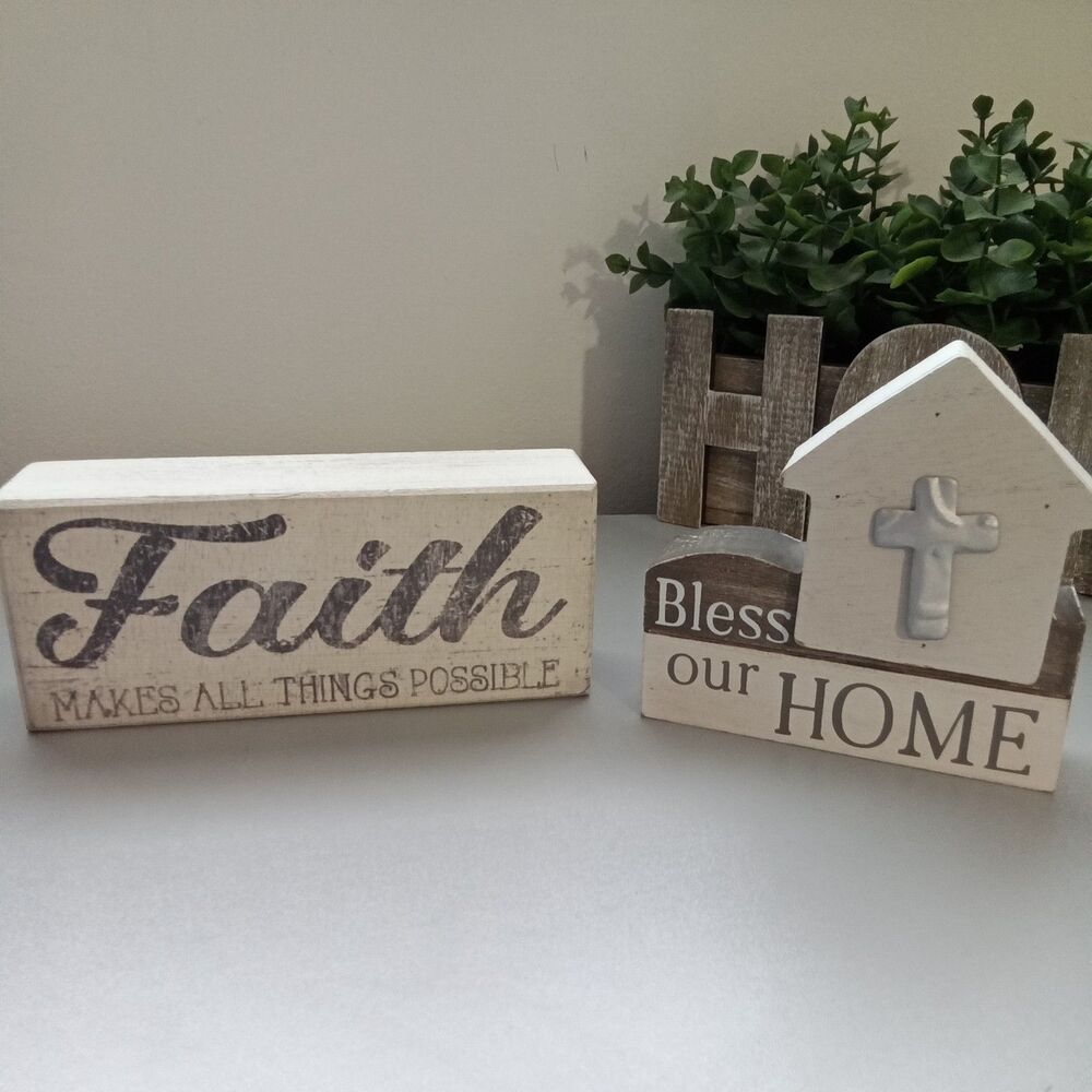 Wood Decor‎ Faith Makes All Things Possible And Bless Our Home